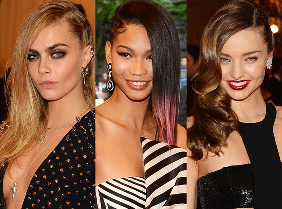 Cara Delevingne, Chanel Iman, Miranda Kerr, MET Gala Cara Delevingne, Chanel Iman, Miranda Kerr, MET Gala
